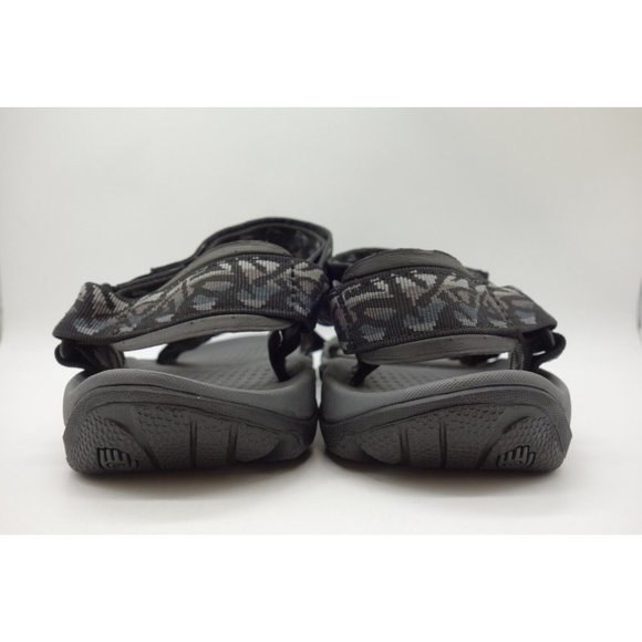 Teva Black Gray Adjustable Fit Slip On Outdoor Sandals Shoes Men\'s 12